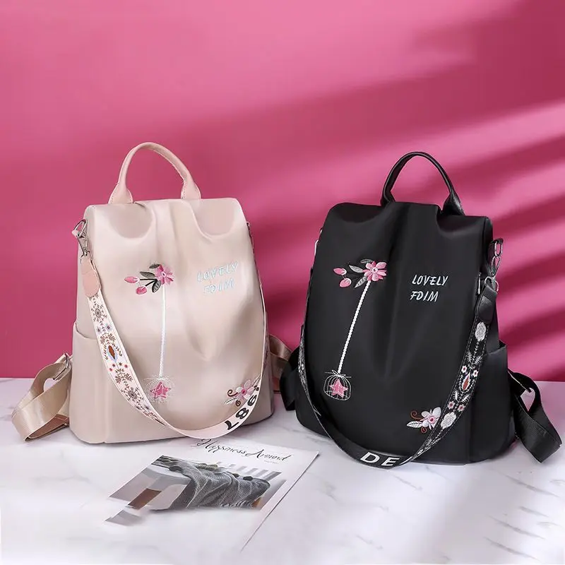 Ba Lô, Chất Liệu Vải Oxford, Phong Cách Trung Quốc Mới, Thời Trang Thêu, Dễ Phối Đồ, Chống Trộm, Thích Hợp Đi Du Lịch, 2025