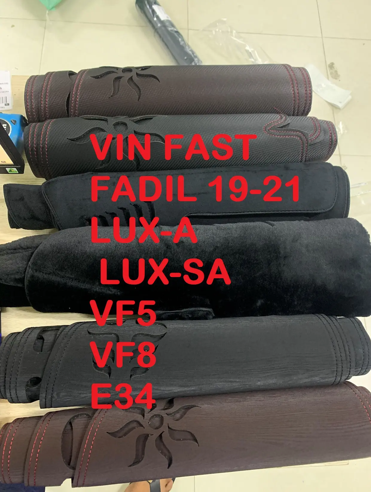 Thảm taplo xe VIN FAST FADIL 19-21 - LUX-A - LUX-SA -VF5 - VF8 -E34 Chuyentaplo - da carbon chống nắng - chống nóng cho bề mặt taplo Thảm Taplo