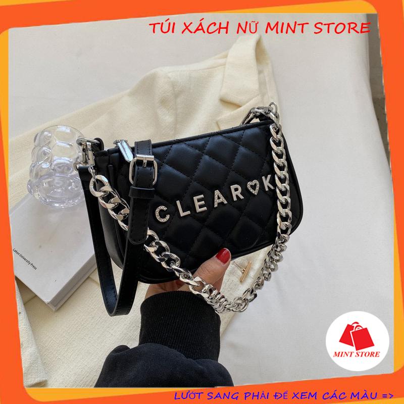 Túi xách nữ Mint Store, Túi kẹp nách đeo chéo clearok chần chỉ da mềm PK 680 Bag Kem