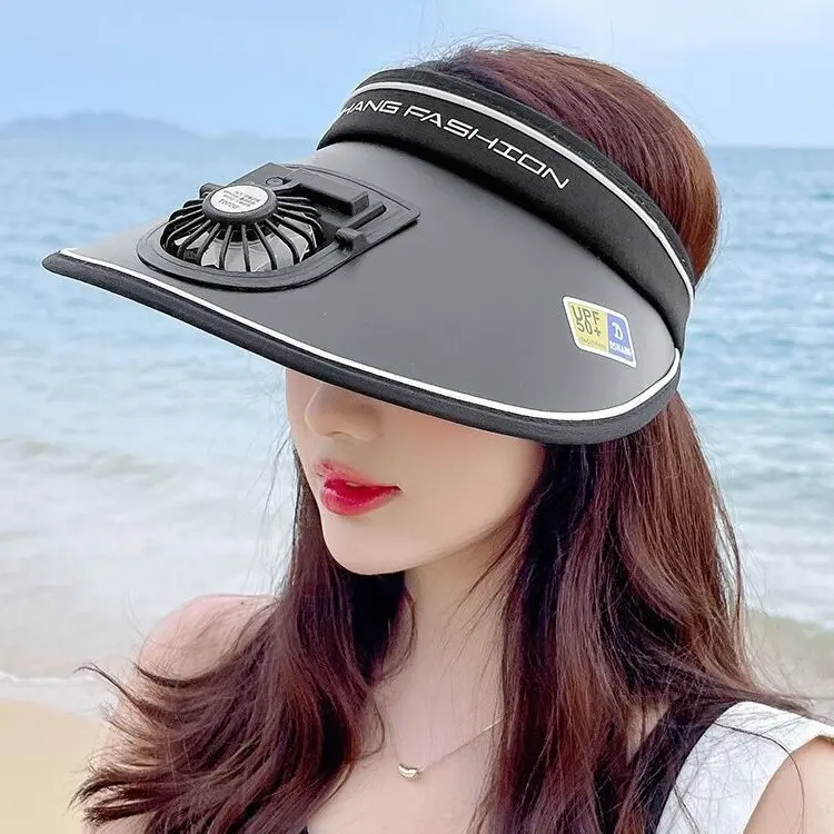 Mũ nón rộng vành chống nắng mùa hè có gắn quạt làm mát