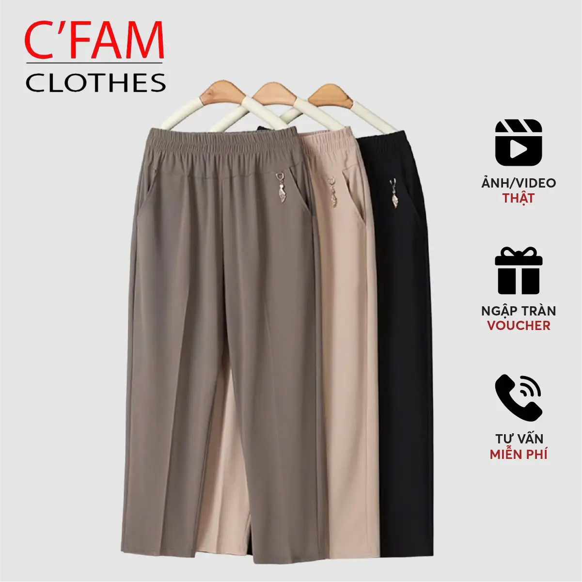 Quần tây nữ basic C'FAM form đứng công sở, sang chảnh CQ18
