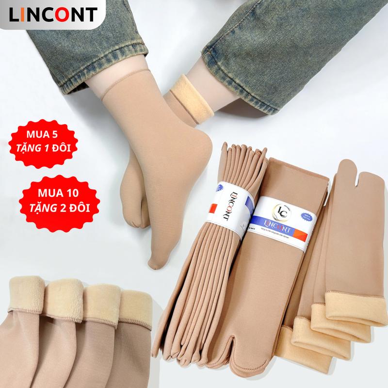 [combo 10 đôi tặng 2] vớ (tất) nữ lót lông cừu trên mắc cá (30cm), ủ kem chống nắng giữ ấm chân hàng dày mịn