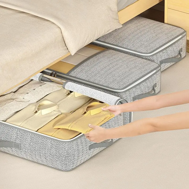 Under Bed Clothes Storage Bag, 1 Count Durable Large Capacity Quilt Storage Bag, Space Saving Bag, Household Storage Organizer for Bedroom, Cozy Bedroom Accessories, Bedroom Accessories, Home Essentials, Summer Essentials, Space Saver Bags 2
