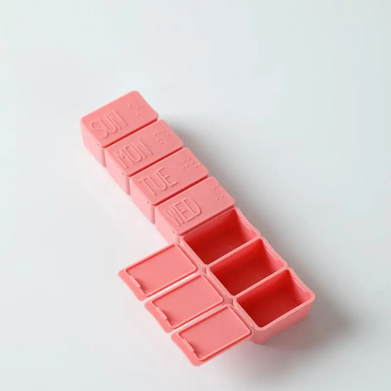 1 Weekly Pill Organizer, 1/2/3 Counts Small Multi-grid Travel Pill Organizer, Storage Box with Lid, Summer Gift Ideas 0