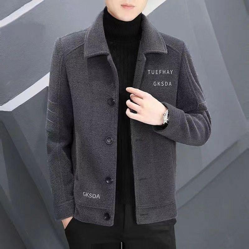 Áo Khoác Cao Cấp Cho Nam, Hàng Mới Về, Áo Khoác Cổ Polo Len Dày Dặn, Quần Áo Nam, Dễ Phối Đồ 5