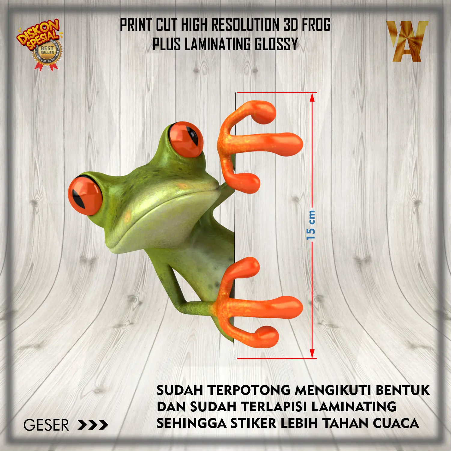 Stiker Kodok Ngintip Print Cut Sticker Lucu Keren Untuk Body Motor dan Mobil car