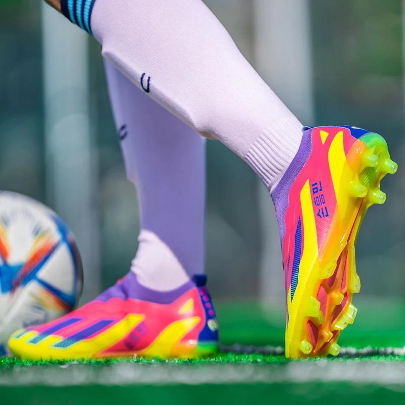 Product Introduction of No.8527 Without-Lace Mens Soccer Shoes SLIP-ON Non-Slip Turf Soccer Cleats for Kids TF/FG Training Football Boots Chuteira Campo 20