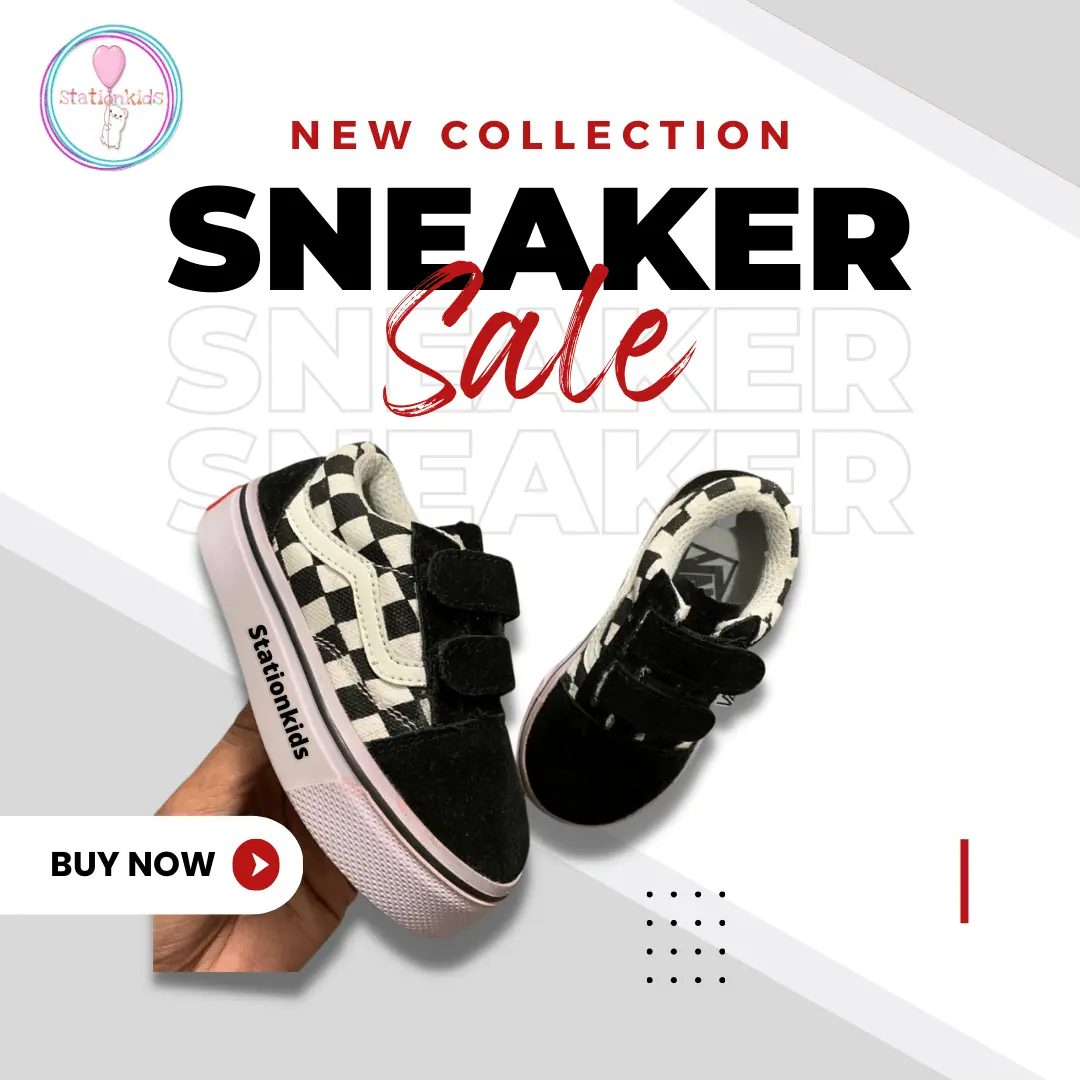 STKIDS Sepatu Anak Hitam Putih Perekat VNS OS CK