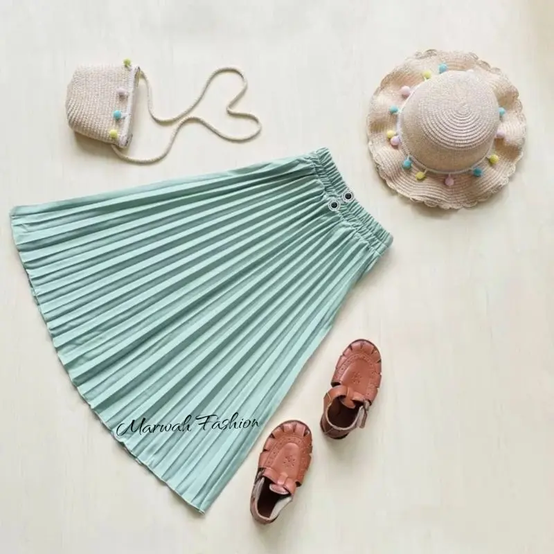 ROK PLISKET KANCING ANAK PEREMPUAN USIAH 4-14 TAHUN / ROK HAYGET PLISKET  / ROK MUSLIM ANAK / ROK MENGAJI / BAWAHAN ANAK SANTRI Fashion 5