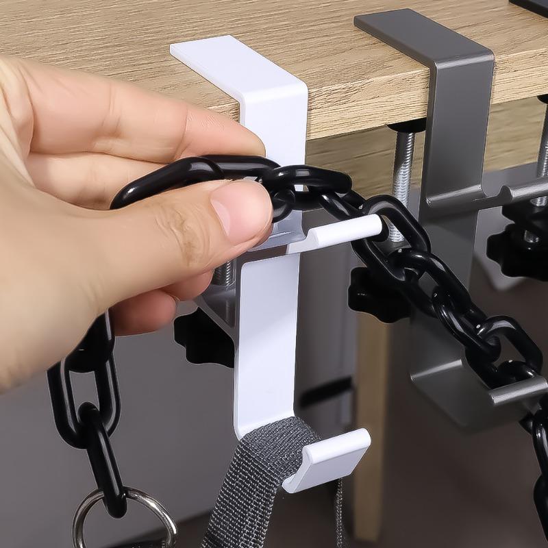 Móc Bên Để Bàn Có Thể Điều Chỉnh Không Cần Đục Lỗ, Chịu Lực Cao, Thiết Kế Chống Trượt, Thích Hợp Cho Túi Xách, Ba Lô Và Sắp Xếp Để Bàn, 1 Cái 5
