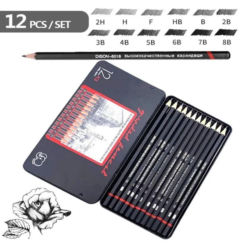Product Introduction of Artists 2H-8B Wooden Lead Pencils Smooth Writing Details Highlight Sketch Pencil Graphite Shading Drawing Pencil School Supplies 10