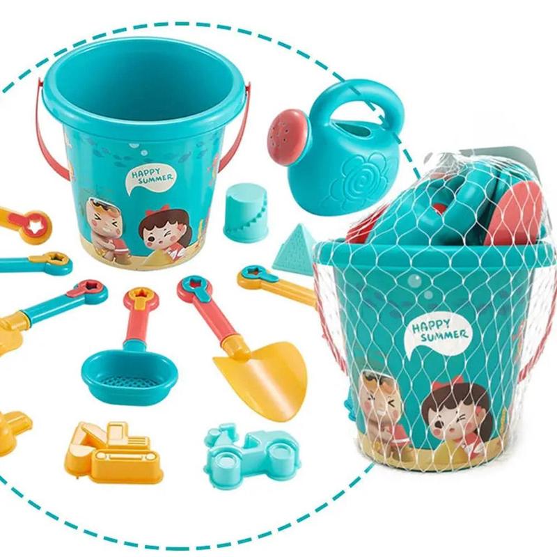 Product Introduction of Travel Beach Toys  Beach Toys Set With Sand Rake Watering Can Bucket Shovels Rakes Models Play Tools 22