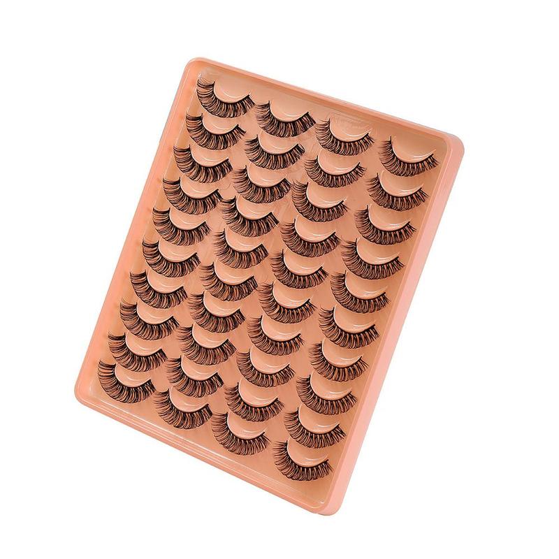 Product Introduction of Hot-selling New Product 20 Pairs DD Curl free Grafting False Eyelashes, Multi-layer Daily Dense Curled Cross-shaped Simulation Natural False Eyelashes 13