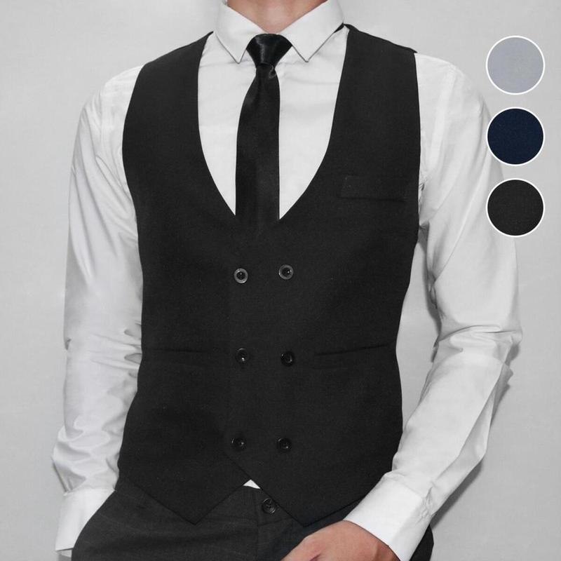 Áo ghile nam 6 nút bigsize 6XL KING Áo gile nam đen hàng may đo cá nhân cao cấp Z1-10 Cotton