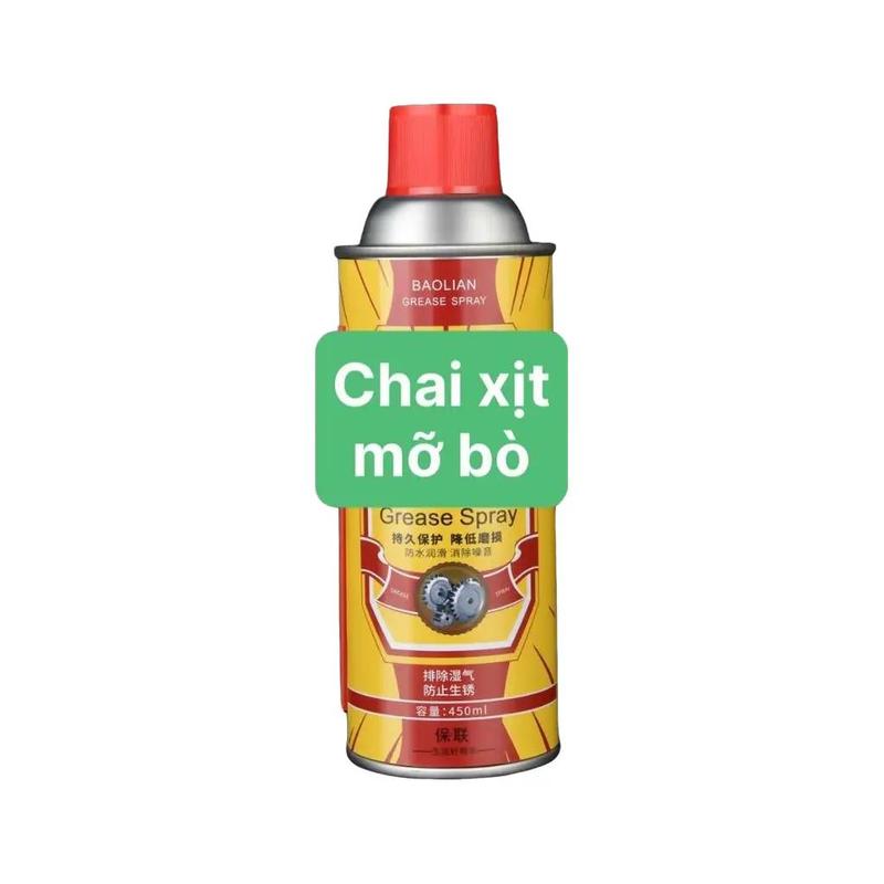 (CHAI TO 450ML) Bình xịt mỡ bò bôi trơn máy móc, chống han rỉ, bảo vệ linh kiện, chịu nhiệt tốt, chai to