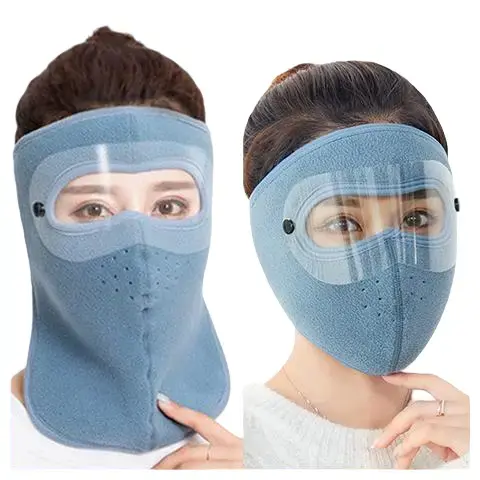 Khẩu trang che toàn bộ mặt giữ ấm, chống gió mùa đông kèm miếng kính có thể tháo rời Trơn Cotton Trơn Che Mặt Women Accessories