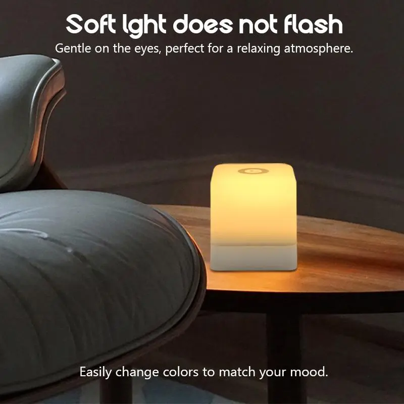 Touch Control Night Light, USB Rechargeable Table Light, Color Changing Atmosphere Light, Dimmable Night Light for Bedroom, Living Room, Home Decor, Smartphones 7