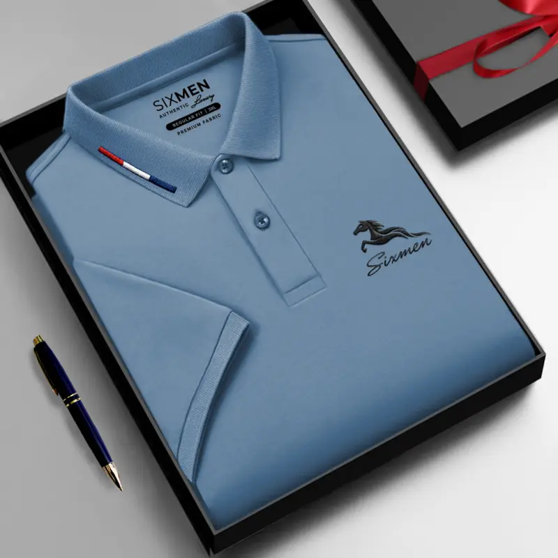 Áo Polo nam cao cấp cổ bẻ [Tặng Hộp Gói Quà Xịn] 11 màu Mã Đáo Thành Công - Polo SIXMEN vải cá sấu cotton CVC Thoáng mát Menswear Ngắn Tay Có Cổ 0