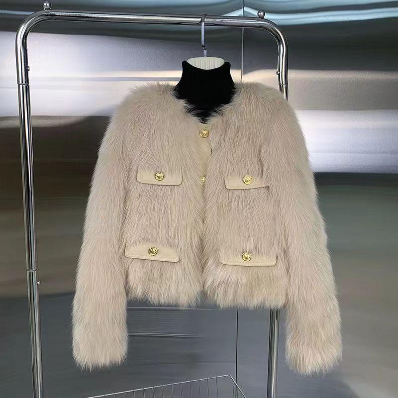 Product Introduction of Classic Style Fur Coat for Women 2023 Autumn and Winter Young New Korean Style Imitation Fox Fur Slim Slimming Fur Coat 8