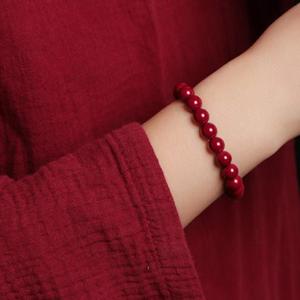 Gelang Tangan Cinnabar, Asli, Untuk Lelaki dan Wanita, Gelang Bulatan Tunggal Tahun Zodiak, Hadiah Pasangan Bulatan Mudah, Gelang Manik Bulat Pasir Emas Ungu, Barang Kemas Bracelets Bangles Jewelry