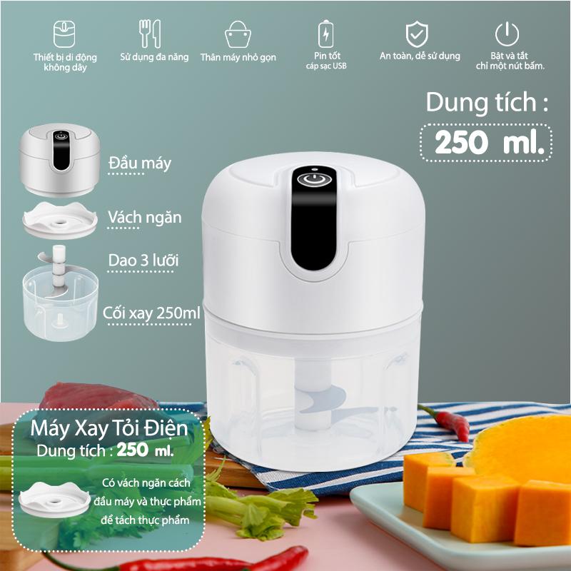 Máy Xay Mini Tỏi Ớt Đa Năng Cầm Tay Cao Cấp - Máy Xay Mini Trắng Nhỏ Sạc USB