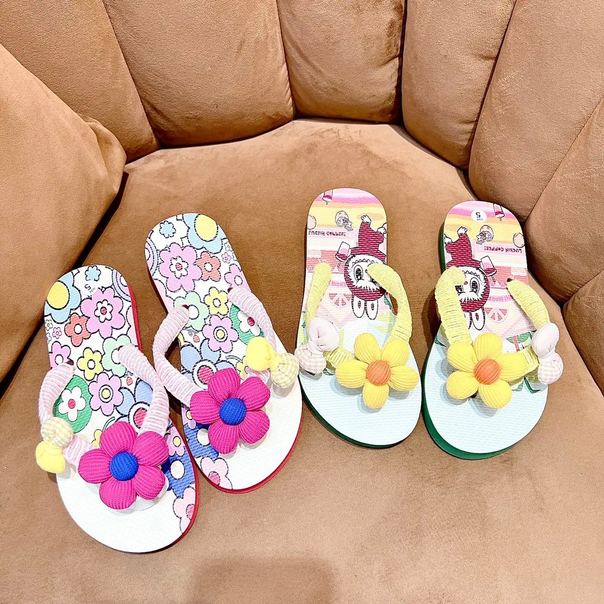 (Size mẹ & bé) DÉP KẸP QUAI BÔNG HOA ĐẾ DẺO