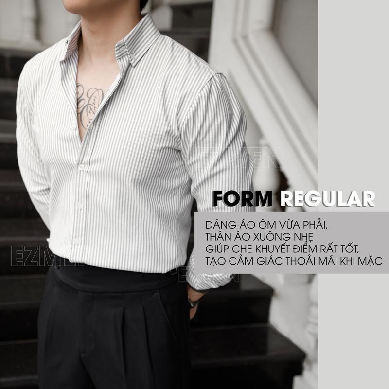 Sơ Mi Kẻ Oxford Luxury Cổ Ghim Cho Nam, Chất Vải Dày Dặn, Đứng Form. (TV-01) 2