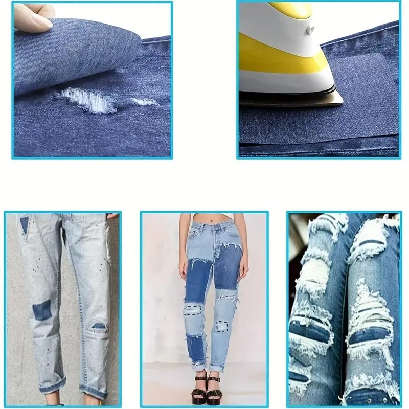 Fabric Iron-on Patch, 15pcs/set Colorful Fabric Iron-on Patch, DIY Repair Decorating Kit for Clothes, Jeans, Jacket, Bag, Hat 4
