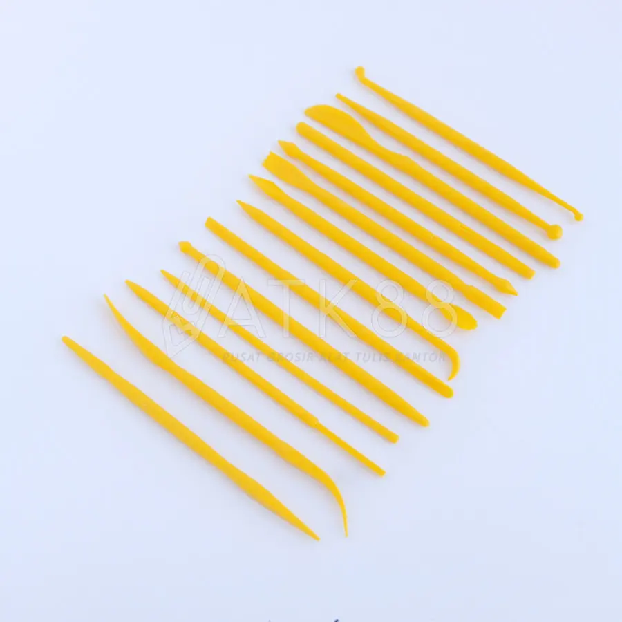 Butsir Plastik Alat Ukir Tanah Liat / Clay Knife Plastic 14 pcs ATK88