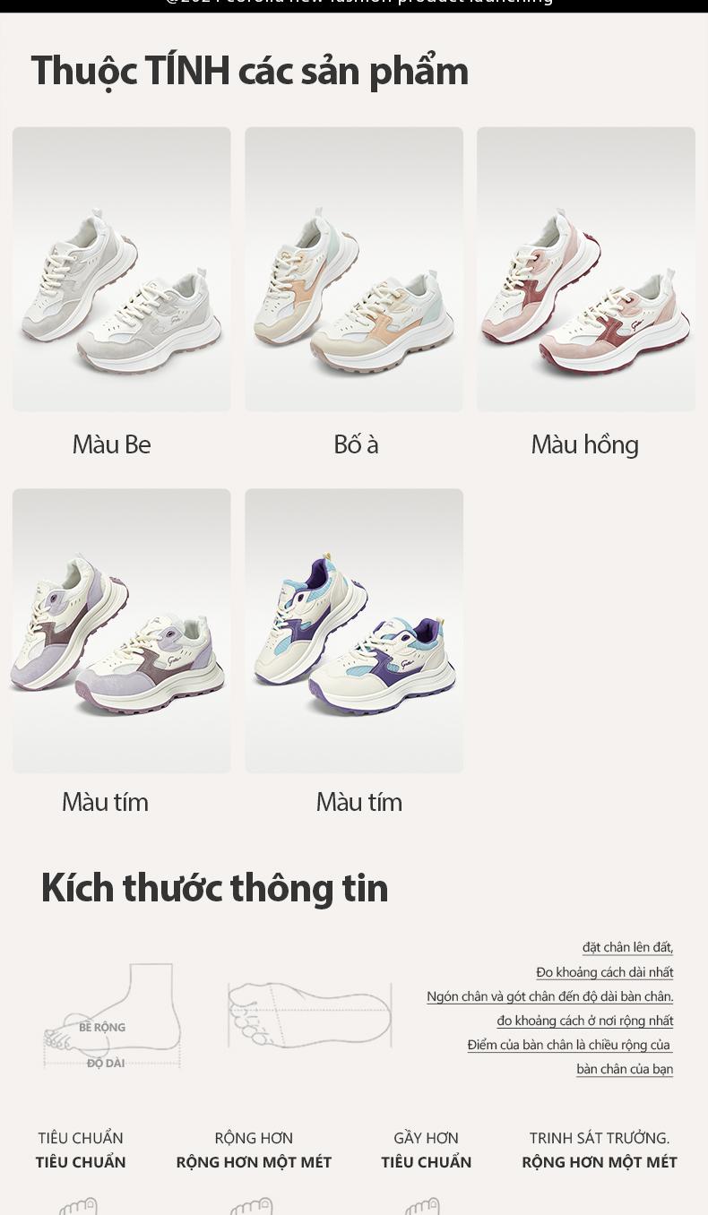 Product Introduction of Corolla Giày Thể Thao Sneaker Nữ  Fashion Phong Cách Hàn Quốc Dế Cao 4.5CM Chống Trượt Dộ Co Giãn Cao Kháng Khuẩn Thoáng KhíGiày Giày Lười Dồ Hot Trend Shoes【Nên mua kích cỡ lớn hơn 】 21