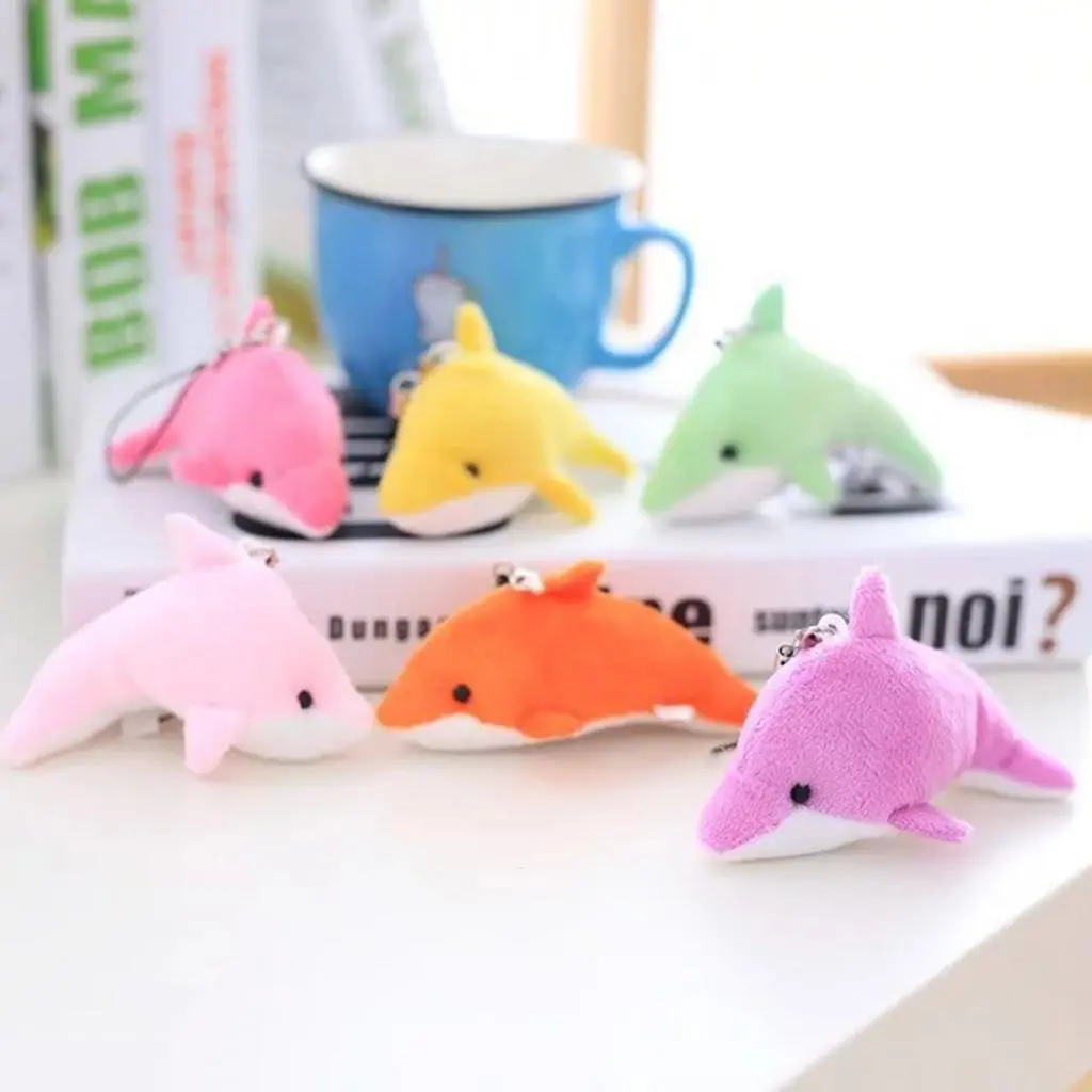 dreanisac- Cartoon Doll Pendant Lovely PP Cotton Plush Key Pendant Stuffed Sea Animal Plush Doll Backpack Charm Birthday Gift Plushie