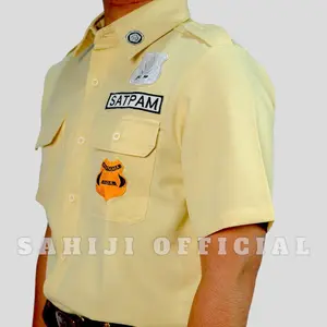 Seragam PDH Satpam Security Krem Terbaru Bahan Nyaman Dipakai Jahitan Rapih QC Terjamin sekurity skuriti scurity sekuriti terbaik