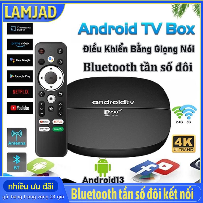  Android TV Box TV98 4K Bản Crack Tiếng Việt Wifi 5G Bluetooth Điều khiển từ xa bằng giọng nói,Xem YouTube vv.--LAMJAD  STORE 
