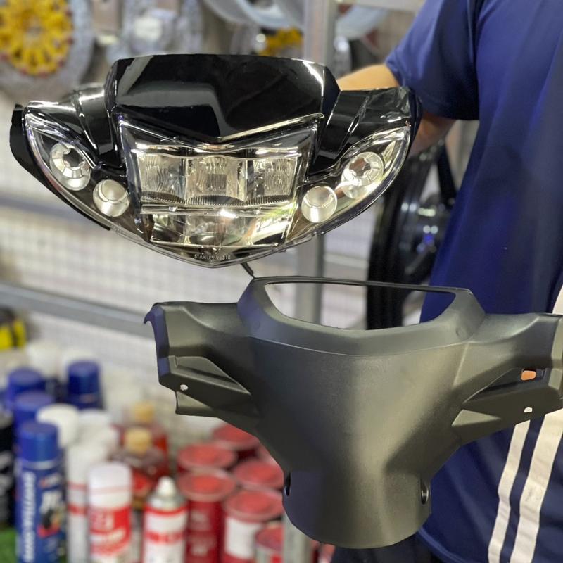 Trọn bộ đầu đèn 2 tầng xinhan kim cương lắp Sirius TẶNG CHÂN H4+DEMI