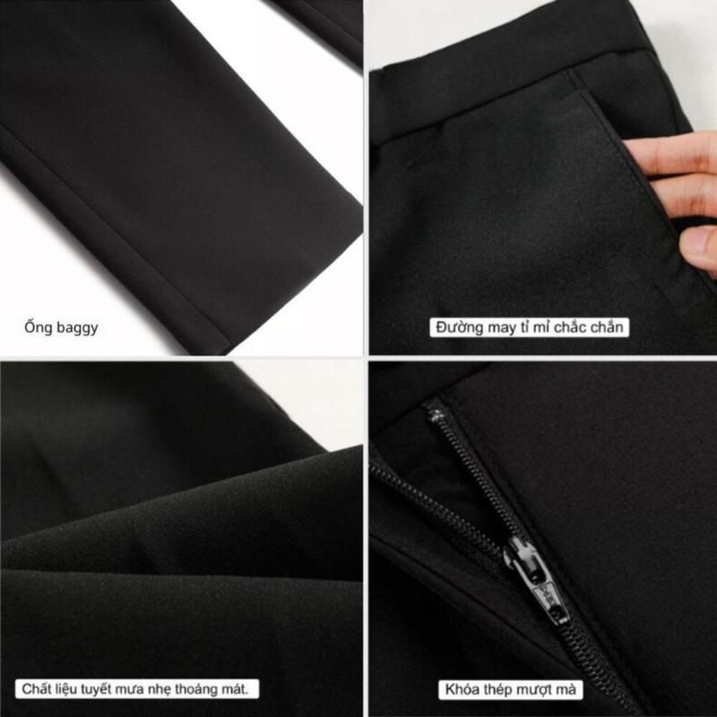 Product Introduction of Quần tây nam Gozin Store ống côn dáng baggy suông đen, quần tây nam công sở co giãn vải mềm mịn -JA33 Ong Menswear 23