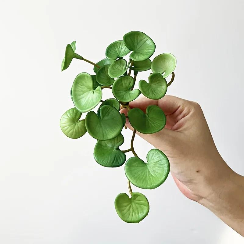 Product Introduction of Artificial Plant Mini Bouquet Copper Coin Grass Soft Glue Fake Green Plants Wall Hanging For Home Office Garden Decoration Decorative Fruit Ornaments Light 9
