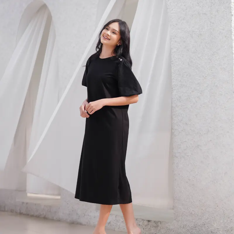 Momelca Wika Daily Dress - Gaun Basic Nyaman Casual Katun Untuk Wanita 4