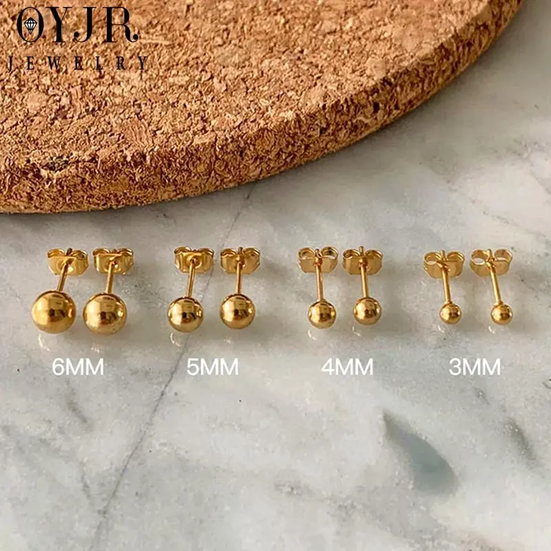OYJR Ladies personality titanium stainless design round ball shape simple gentle 7