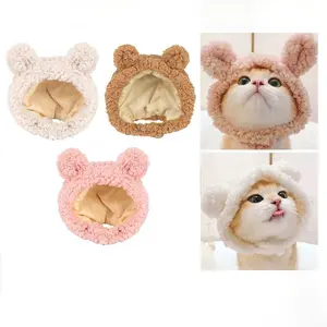 Topi Anjing Kucing / Animal Hat / Aksesoris Anjing Kucing /Bando Topi Kostum Anjing Kucing Beruang /Cats Pet Hat Bear Plush Headgear Cute Cat Dog