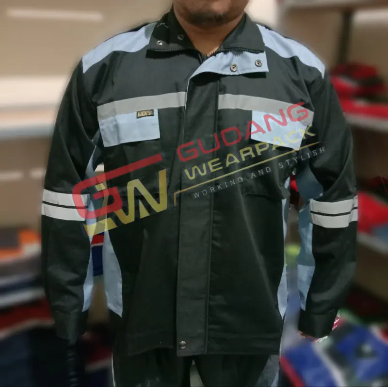 Wearpack Jaket Atasan Lengan Panjang Warna Hitam Kombinasi Abu 6