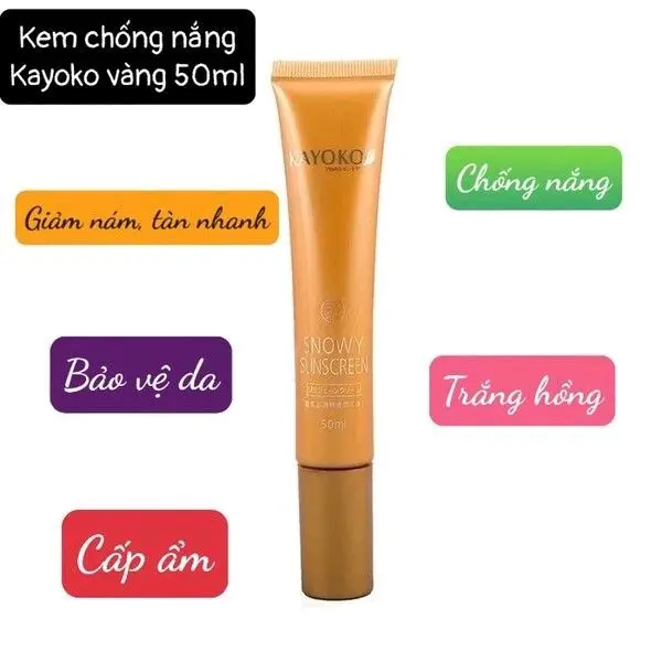 Kem Chống Nắng Kayoko Vàng 5in1  _Nhật Bản Lên tone Trắng Đẹp 50ml Skincare Làm Đẹp Da