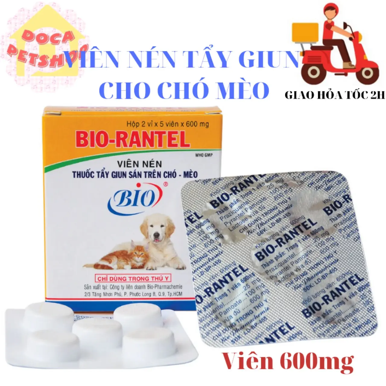 Bio Rantel Viên Xổ Giun Dành Cho Chó Mèo 1 viên - Docapetshop super fluzol