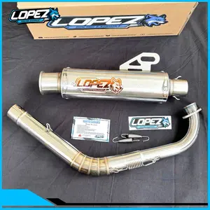 LOPEZ RACING  Type LS-01 Knalpot Salemba Ceklis Jungstyle Titan Moncong KINOCHI Original LOPEZ Slincer Karbu Motorcycle Motor