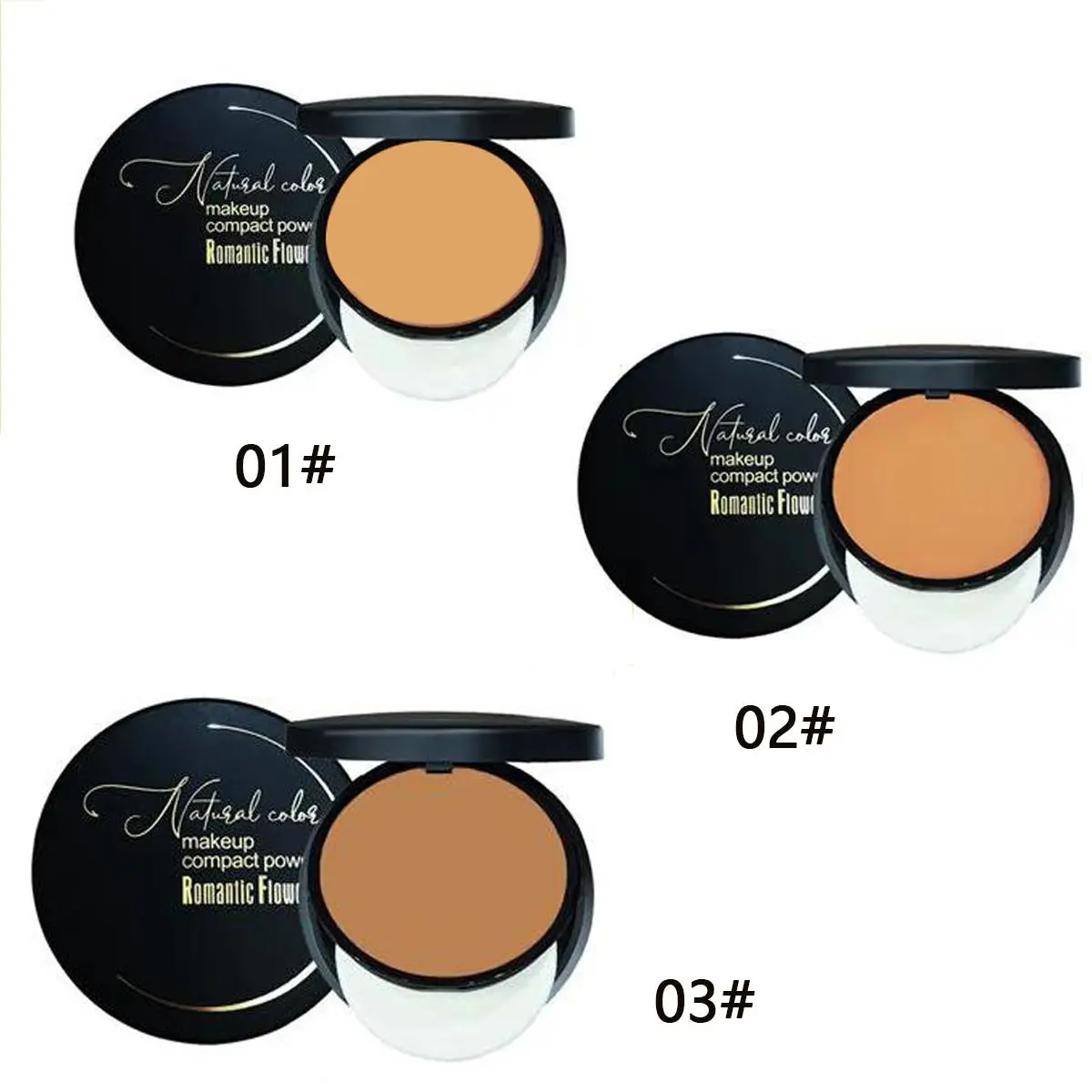 Long Lasting Pressed Powder with Sponge, 1 Count Waterproof Full Coverage Makeup Powder, Natural Base Tan Cosmetics Matte Finish Makeup Powder, Makeup Accessories for Women & Girls, Christmas Gift, Makeup