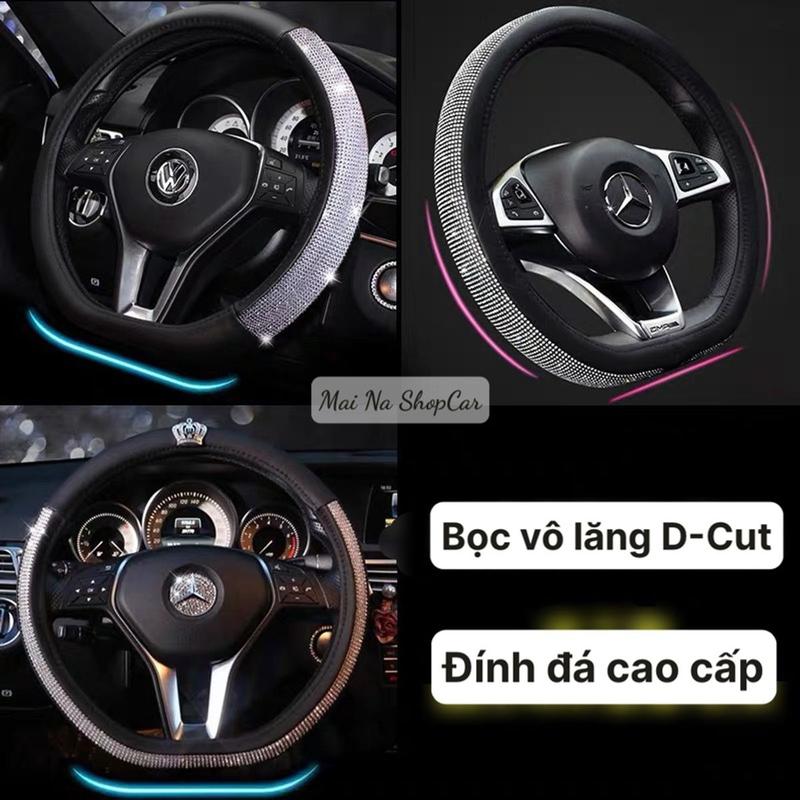 Bọc Vô Lăng Ô Tô Đính Đá D-cut cho Kia Seltos, S.ᵰet, Volkswagen, Suzuki xl7, Ertᶖga, Swift, Mercedes - Mai Na Shopcar