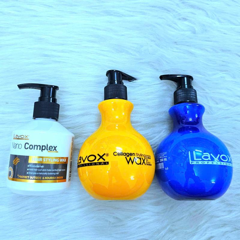 Wax Giữ Nếp Tóc Uốn LAVOX COLLAGEN Nam Nữ Giữ Nếp Tóc Uốn Tạo Kiểu Xoăn Bồng Bềnh 300ml - nano 200ml