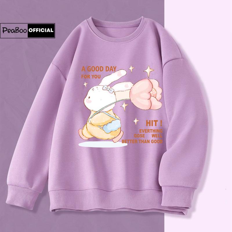 Áo Sweater BST Màu Tím In Hình Nam Nữ By PEABOO Unisex Chất Nỉ Lót Bông Form Rộng