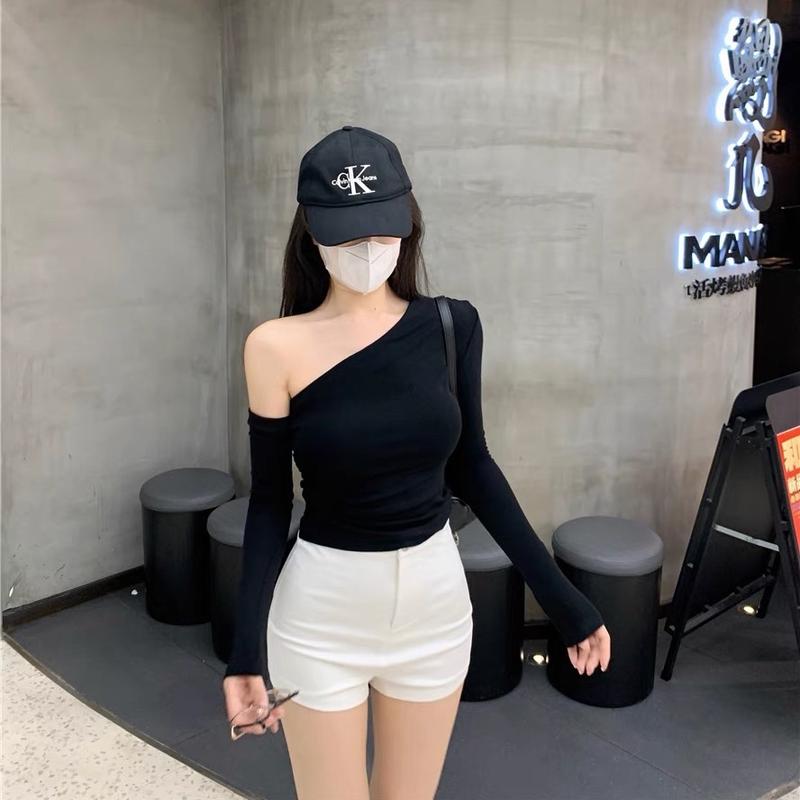  Áo SLING bẹt vai tay dài chất cotton co giãn 