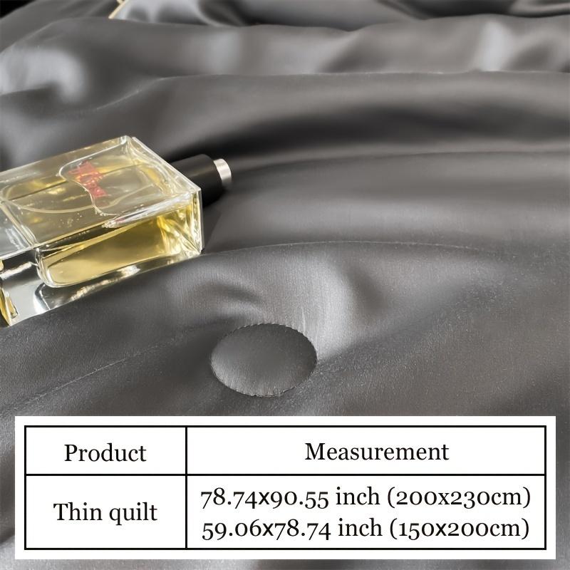 Product Introduction of 1 Piece Dreamy Summer Light Quilt - Soft, Light Beige Friendly 100% Microfiber, Designed with Gold Leaves and "DREAMCITY" Words, Gray with Gold Accents, Machine Washable, Pillowcase and Bed Sheet Not Included, Summer Bedding | Fantasy-themed Decoration | 2