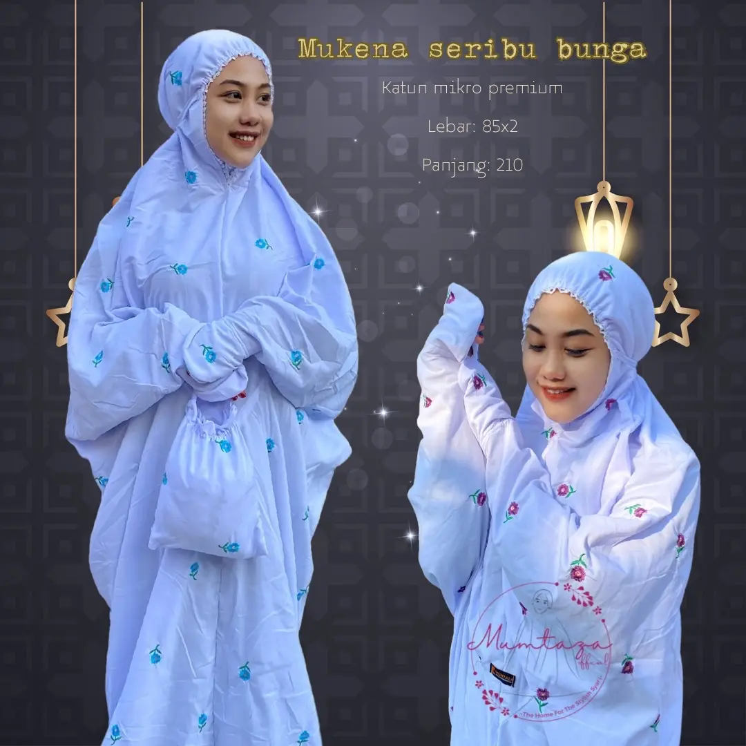 Mukena seribu/ mukena terusan daily/ mukena tabur ory Mumtaza mukenah  bordir  bunga